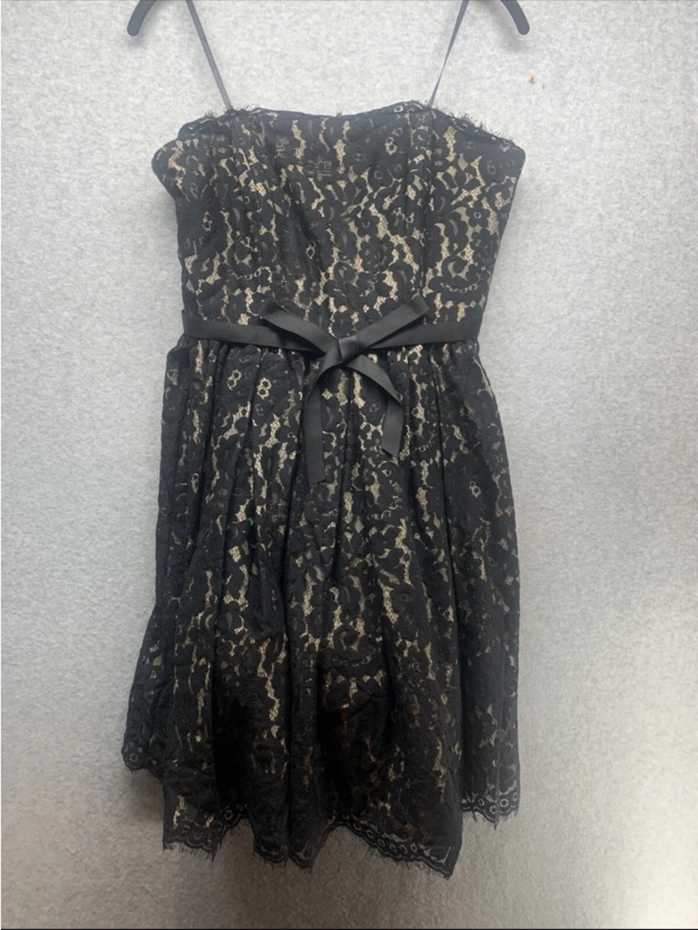 Robert Rodriguez Black Lace Overlay Cocktail Dress